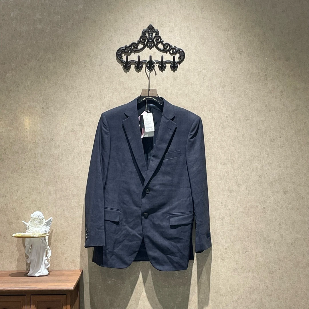 99新  Lanvin 深蓝色格纹西装外套/50码/全新原吊/31308