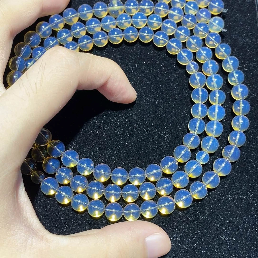 蓝珀未镶嵌珠宝奇石8mm墨西哥