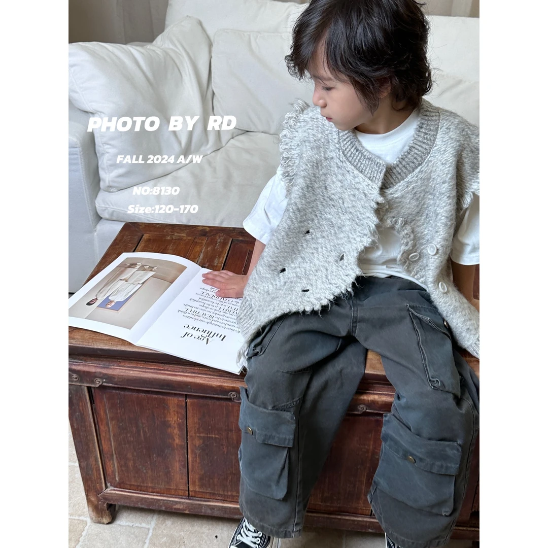 8130新款灰色儿童牛仔裤