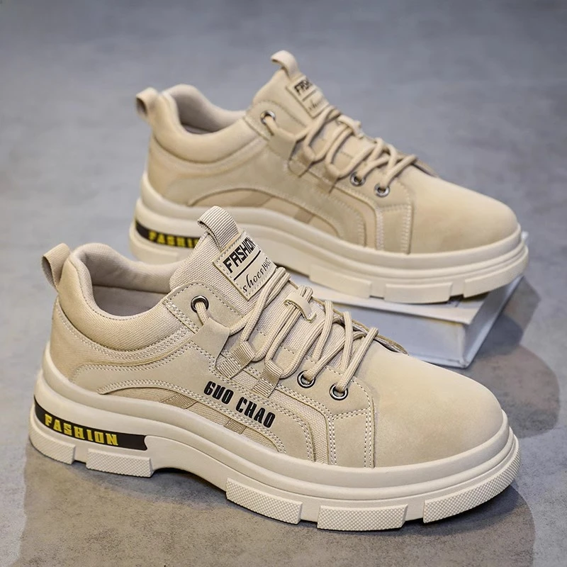 男鞋2024秋季厚底工作防滑耐磨男士潮鞋新款马丁靴学生鞋男