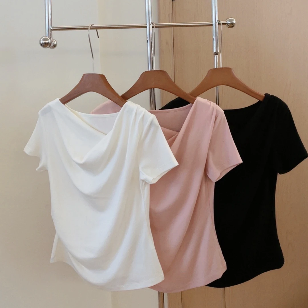 【王小姐】高质感 “匠心” 柔软宽松 纯色短袖T恤女