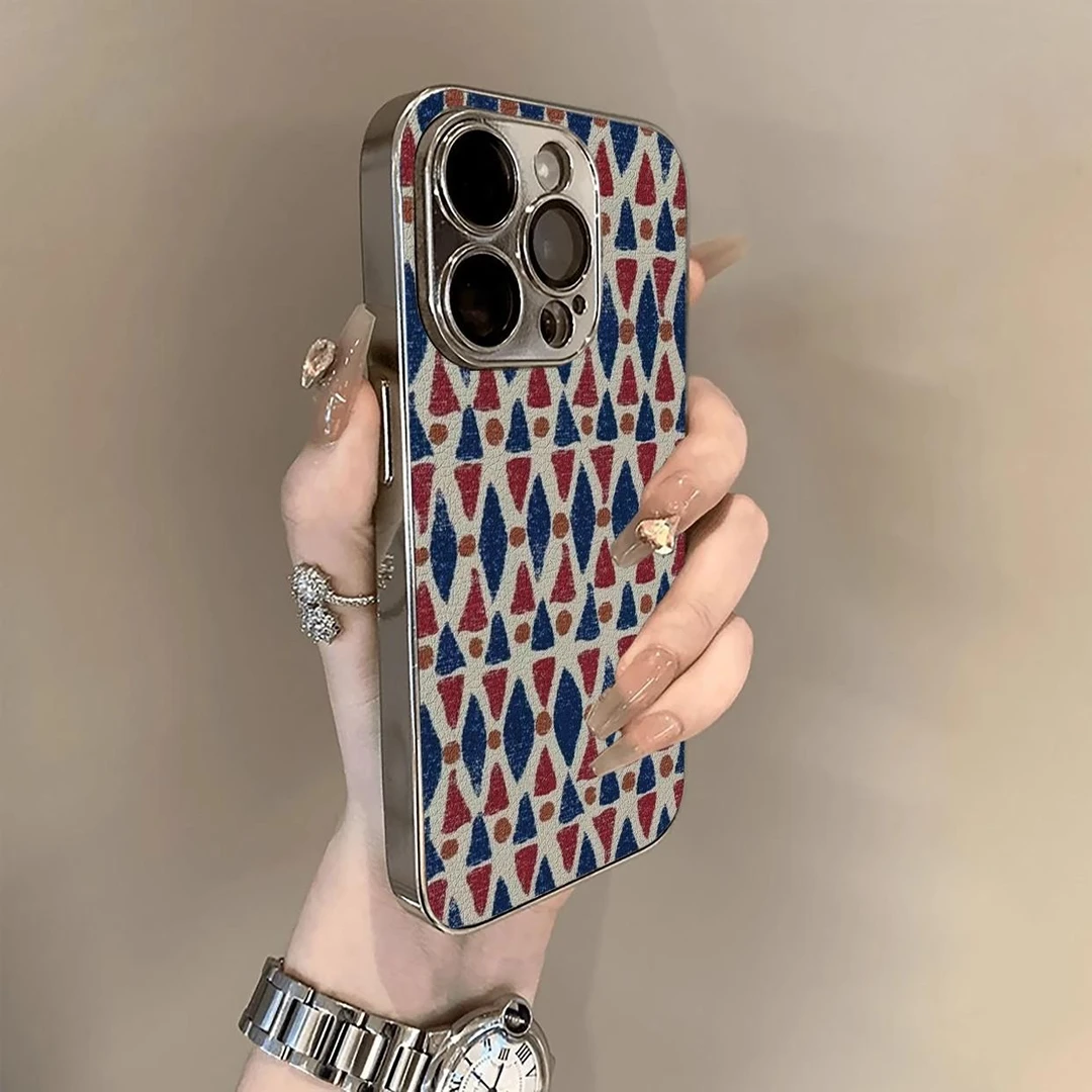 液态金属复古几何适用苹果16手机壳iphone15华为oppo小米vivo防摔