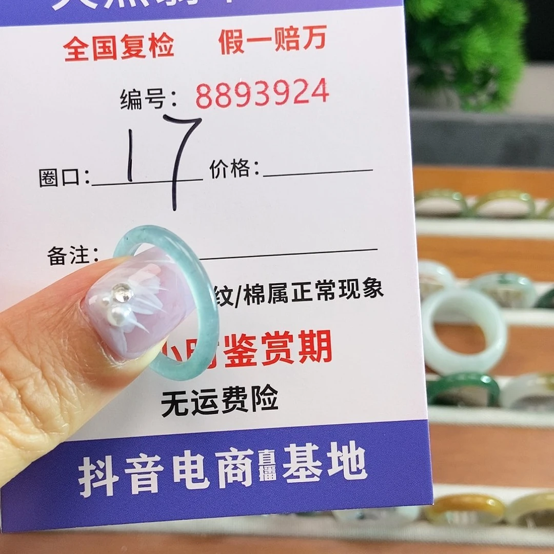 翡翠戒圈未镶嵌3924......