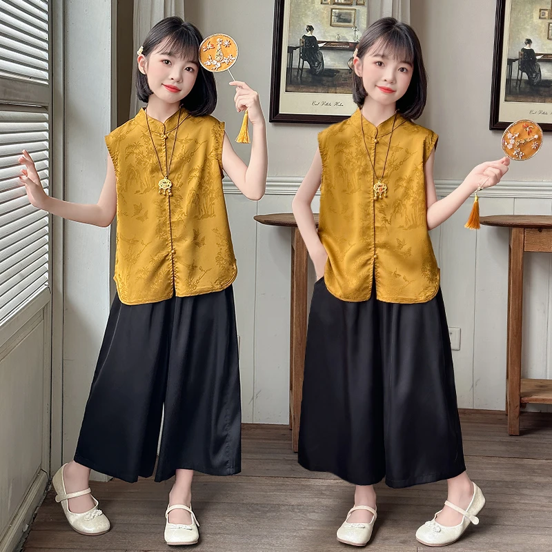 女童新中式国风套装夏装2025新款儿童夏季国潮洋气炸街两件套衣服