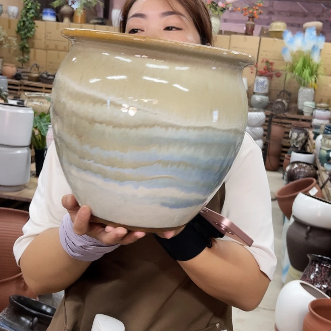 紫砂花盆高度24口径25厘米