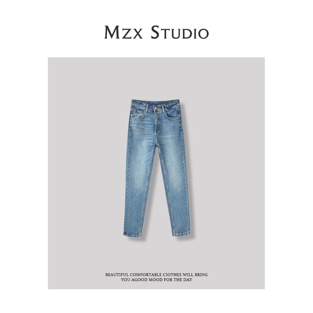 MZX 夏季简约复古经典百搭牛仔裤KZ7372-T