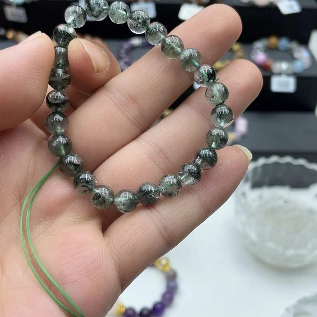 水晶手链未镶嵌绿幽灵素圈手链2