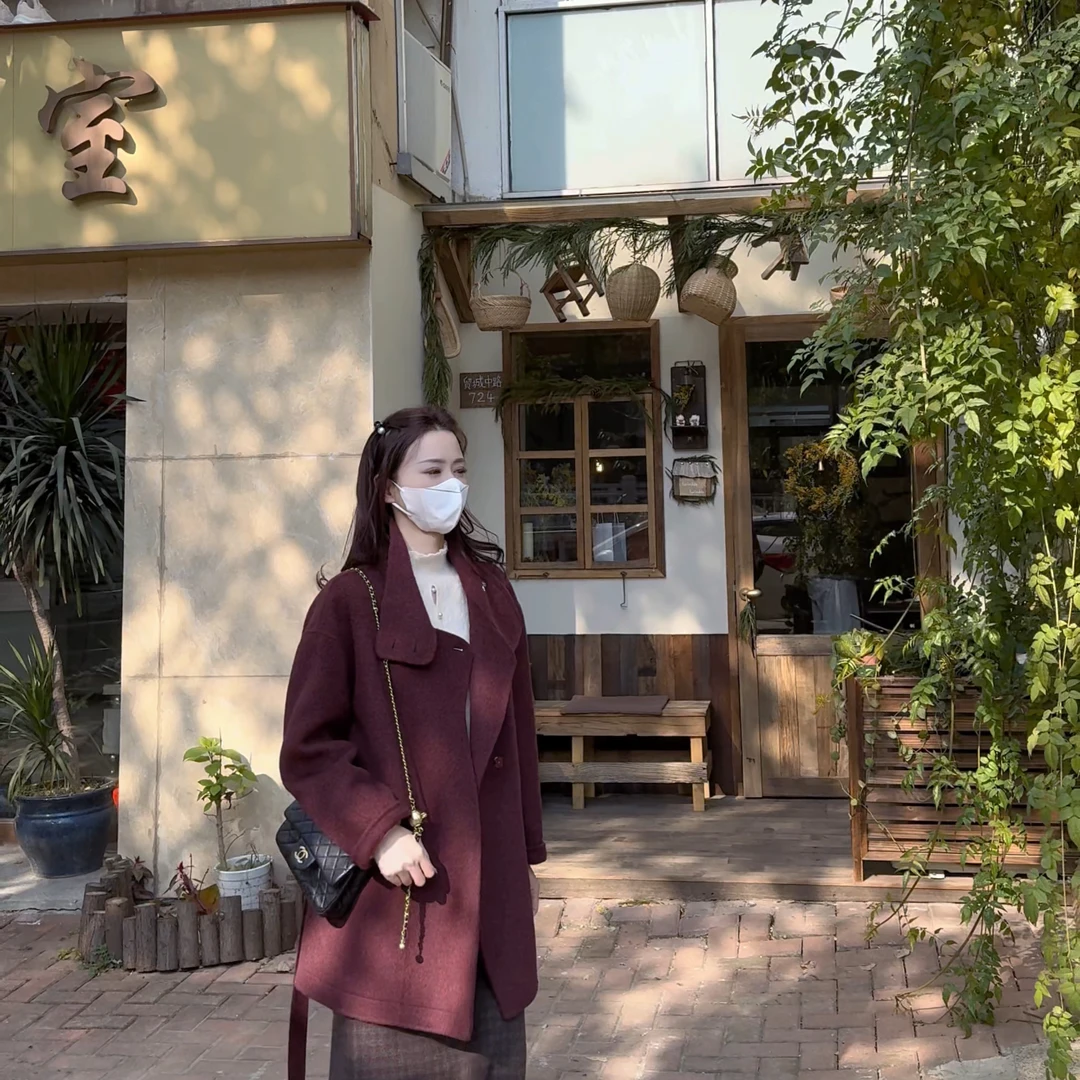 岑岑女装自制【双面中款羊毛大衣】轻奢品 年货限定款
