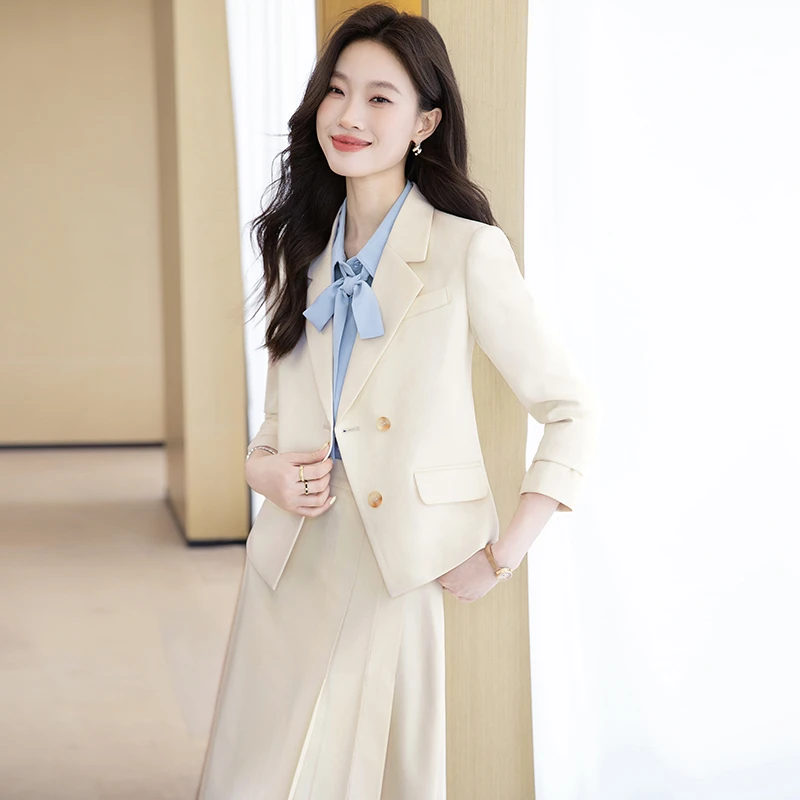 洋气西装外套女2025新款正装百搭韩版职业装通勤西服套装裙两件套