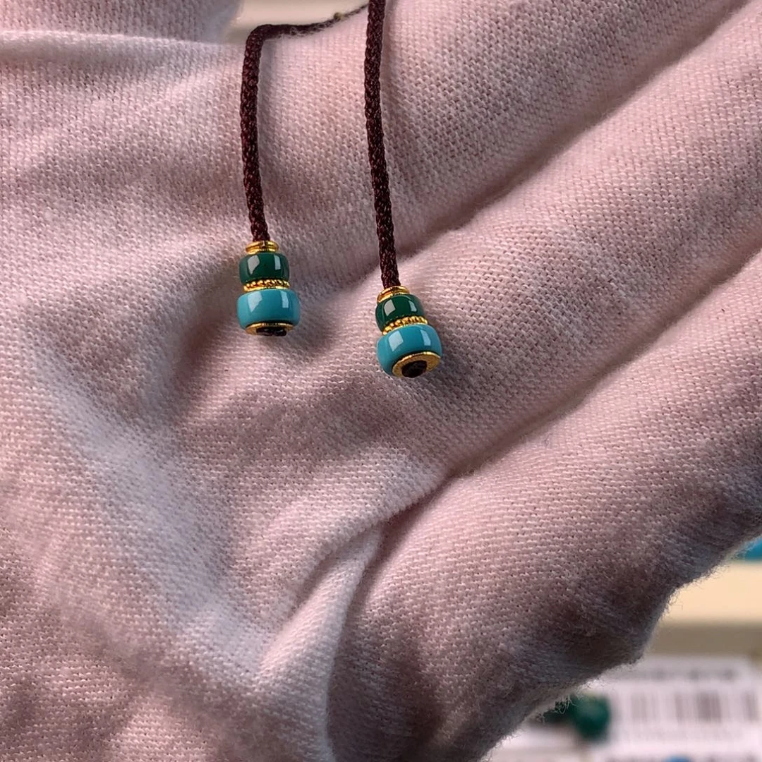 绿松石18K金镶嵌配饰蕊4.6