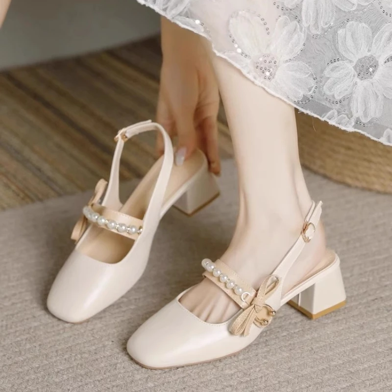 包头凉鞋女2025新款夏季外穿法式绝美仙女风配裙子粗跟高跟鞋气质