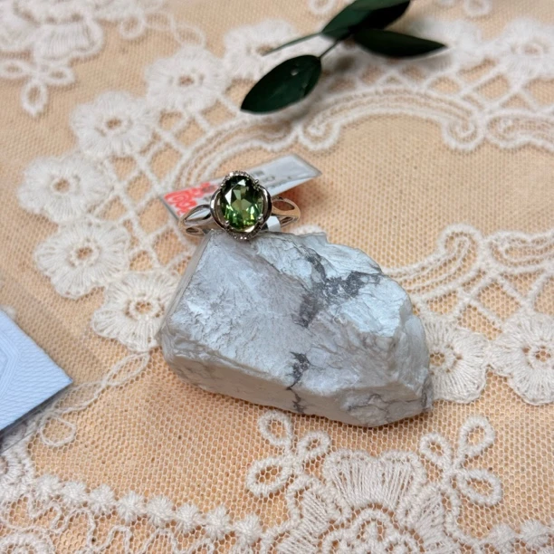 90新  【六六中古】孤品碧玺18k金戒指th6775港13欧52