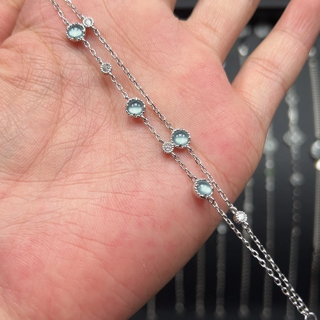 翡翠银S925镶嵌手链