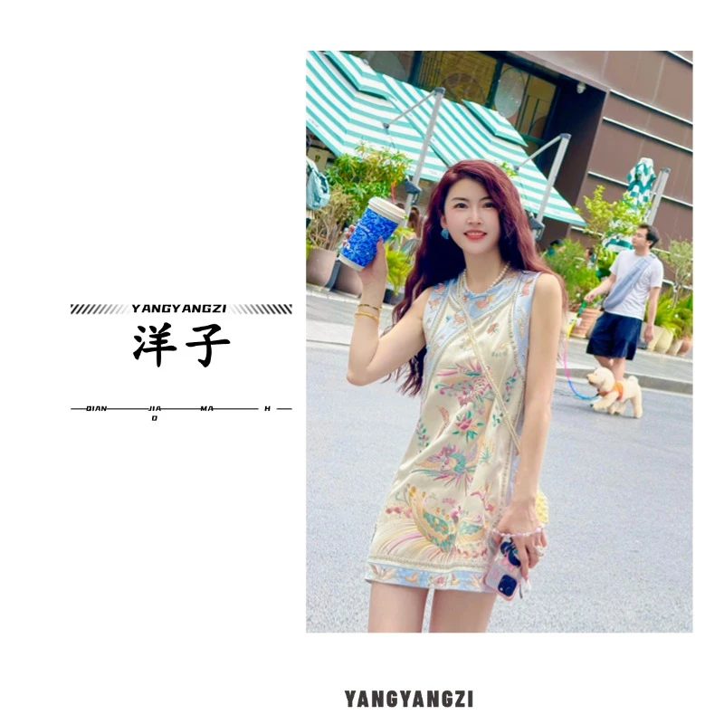 【鸣春涧-洋子服饰】新中式国潮高级盘扣重工刺绣时尚连衣裙SH0612