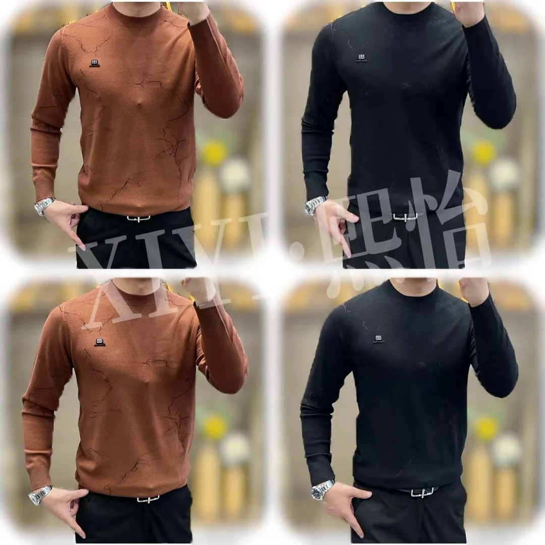 【XI.YI/熙怡】2025新款百搭男士时尚织花舒适高级针织衫XY A39