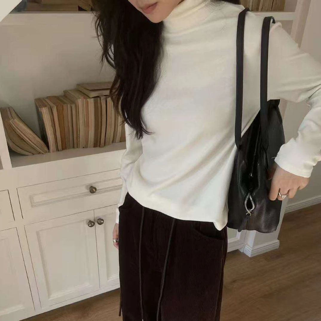 APECTA经典必入莱赛尔进口细羊毛高级简约修身打底衫（含4%羊毛）