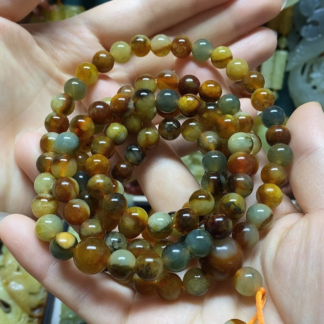 岫玉未镶嵌手链108粒