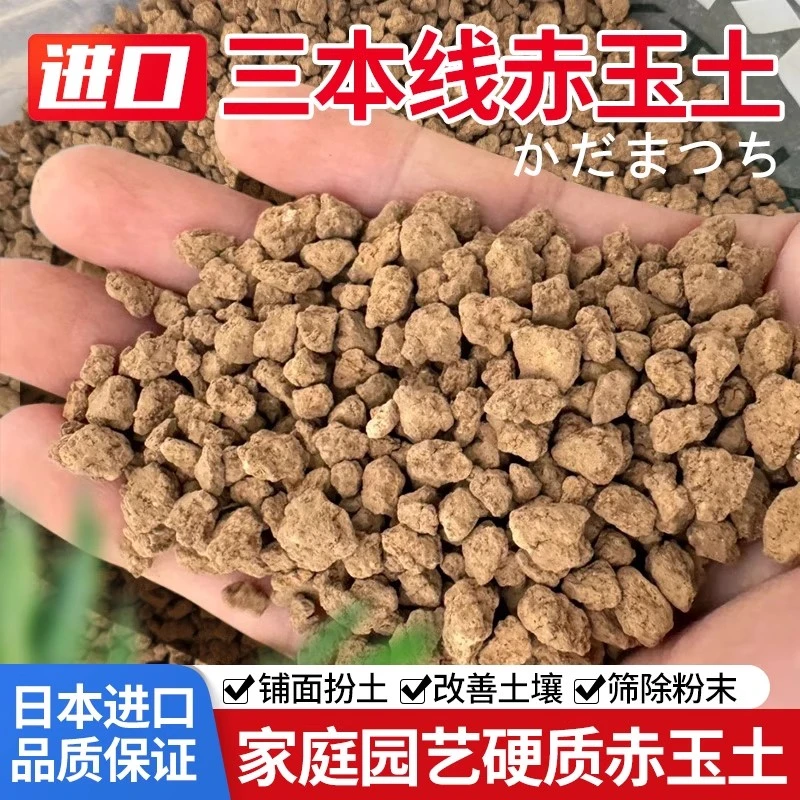 【进口赤玉土】三本线硬度不易粉化颗粒营养土透气养花育苗爬宠专用