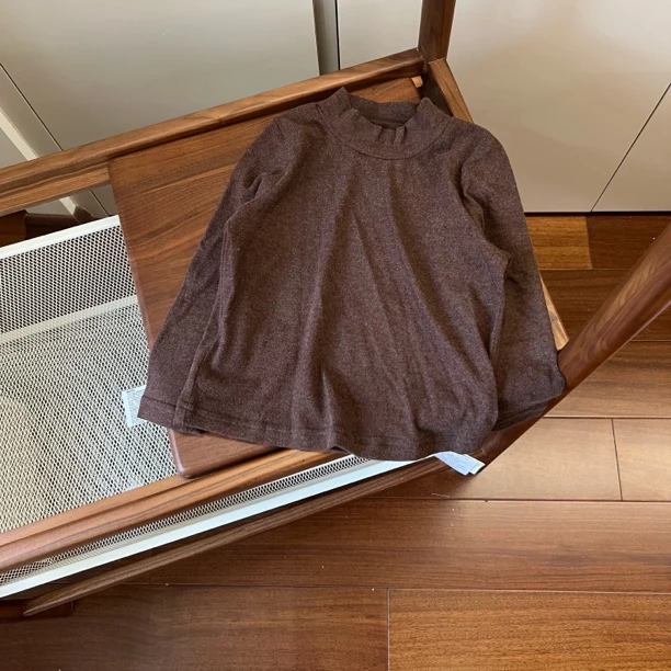 【编号R506】67305-13-儿童 纯色打底衫B咖色-MOON