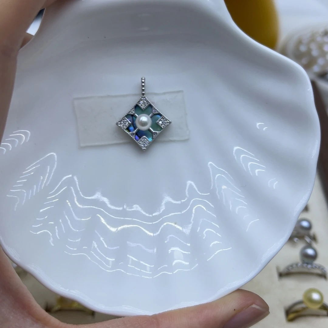 淡水珍珠银S925镶嵌颈饰