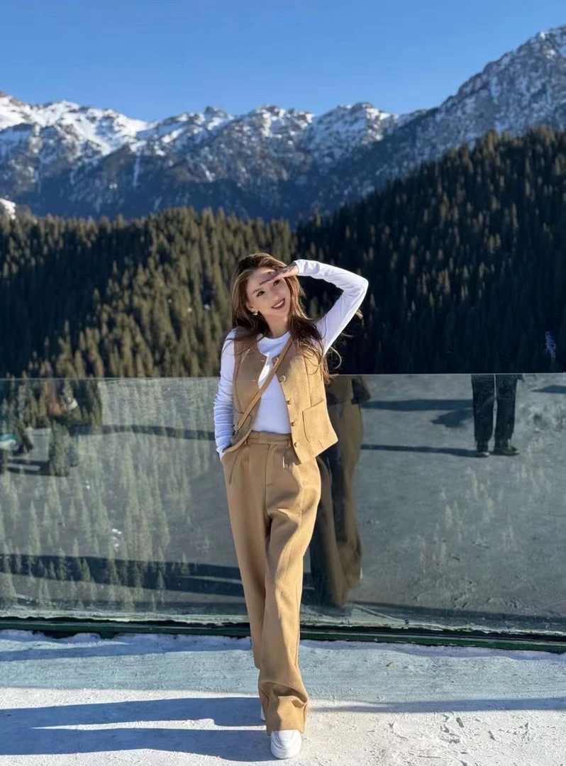 亚麻棉马甲两件套