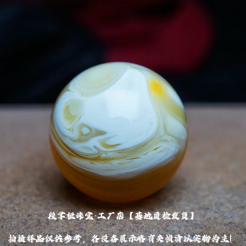 【段掌柜·215570-No.372】金瓷拉丝妖孽款·21.5mm天然蜜蜡圆珠