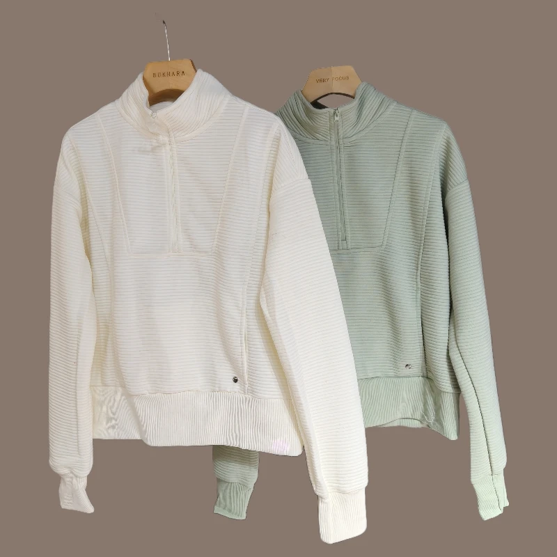 半拉链横条上衣NO退换