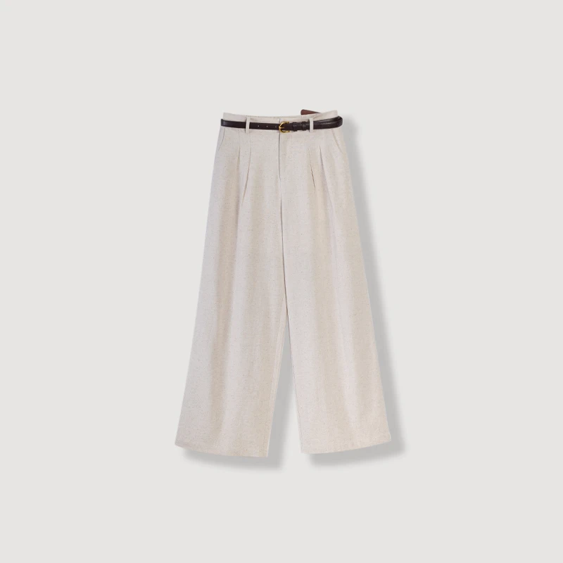 【必BUY神裤】进口亚麻设计感老钱风宽松直筒9分裤透气亲肤25D5037