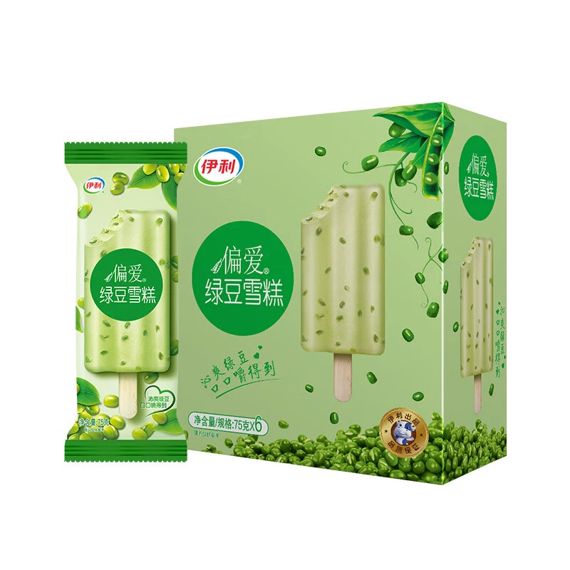 伊利偏爱绿豆雪糕75gx6支 /盒