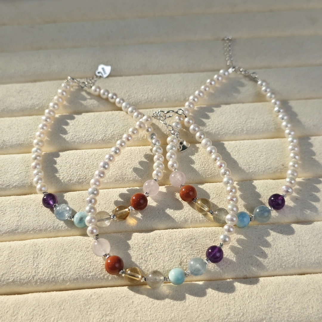 【书记甄选】天然原创淡水珍珠单圈手链 多样性发一件 约3mm MT4254