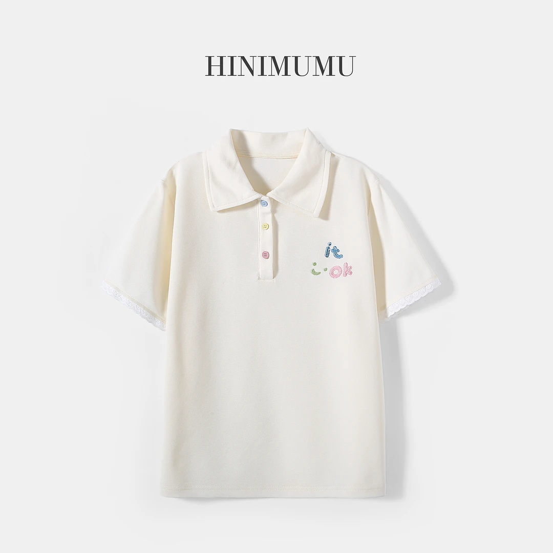 【品牌断码清仓】女童polo衫短袖2025新款字母刺绣儿童上衣Q62492