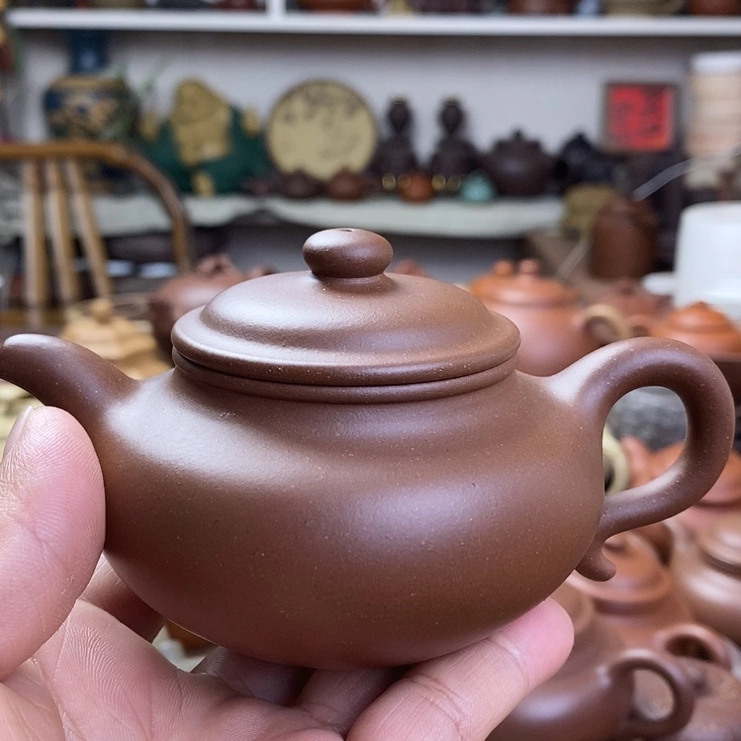 念***乡茶壶底槽青原矿紫砂全手工