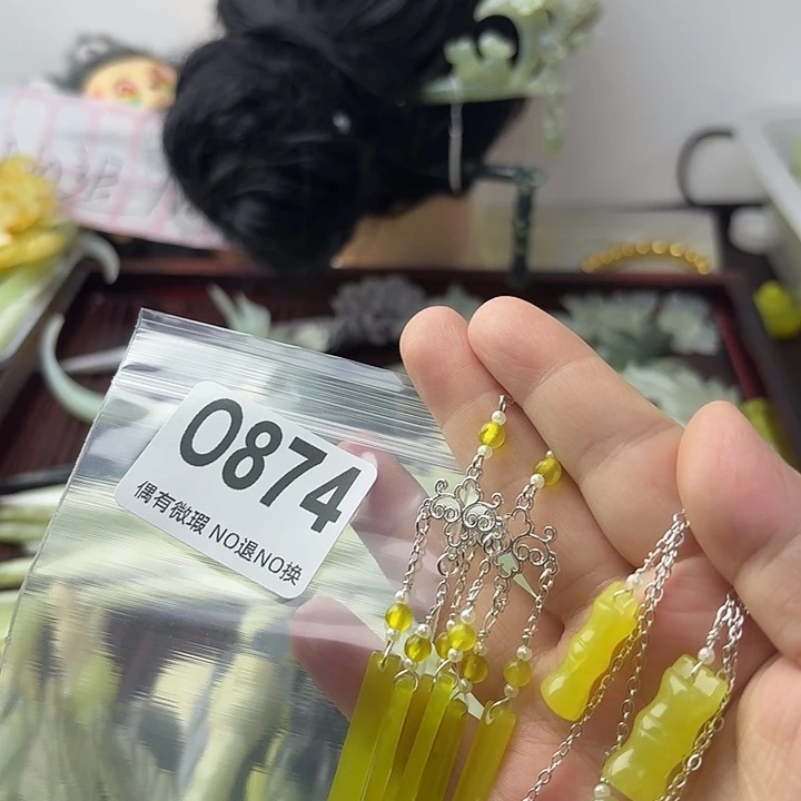 l***g蛇纹石玉合金发饰