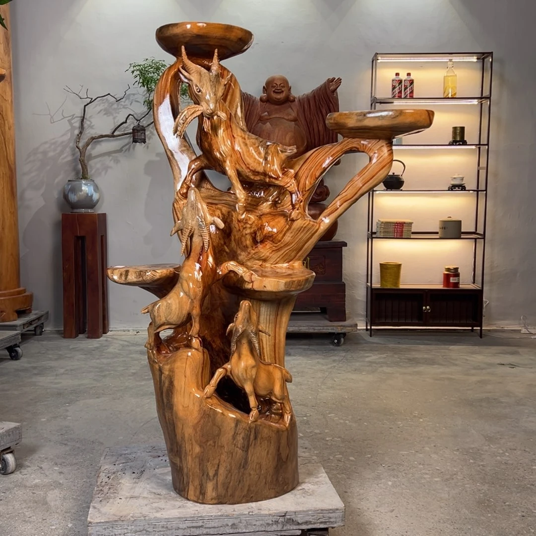 梦***幻香樟木三阳开泰整体