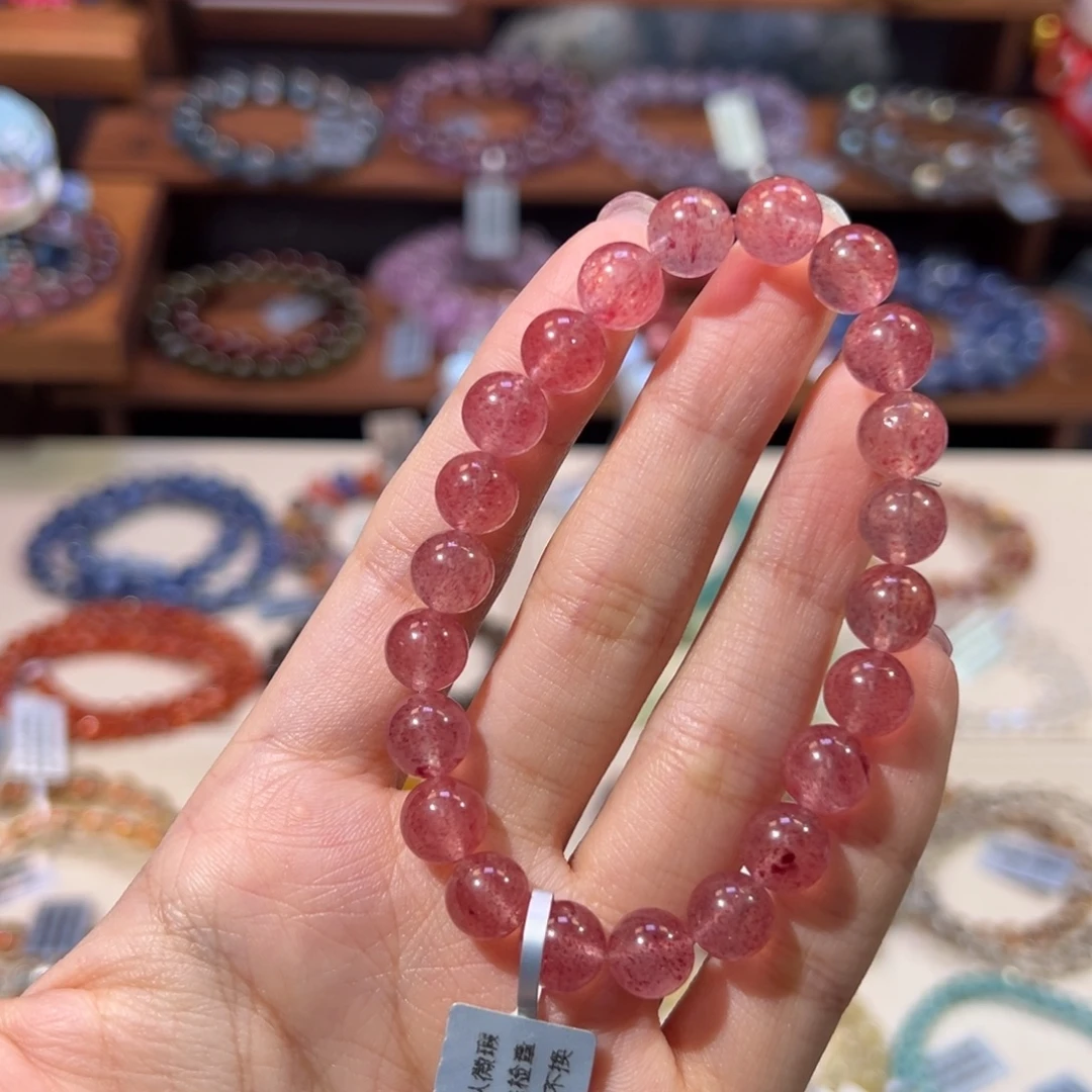 以***以水晶未镶嵌手链8m毕业级花瓣草莓晶