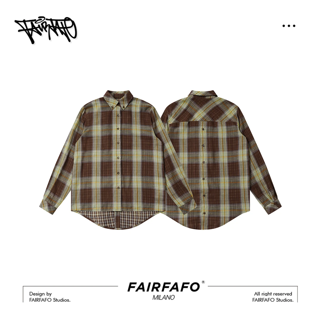 【复古格纹宽松衬衫】SPCS57312秋冬格子衬衫舒适百搭氛围感新款