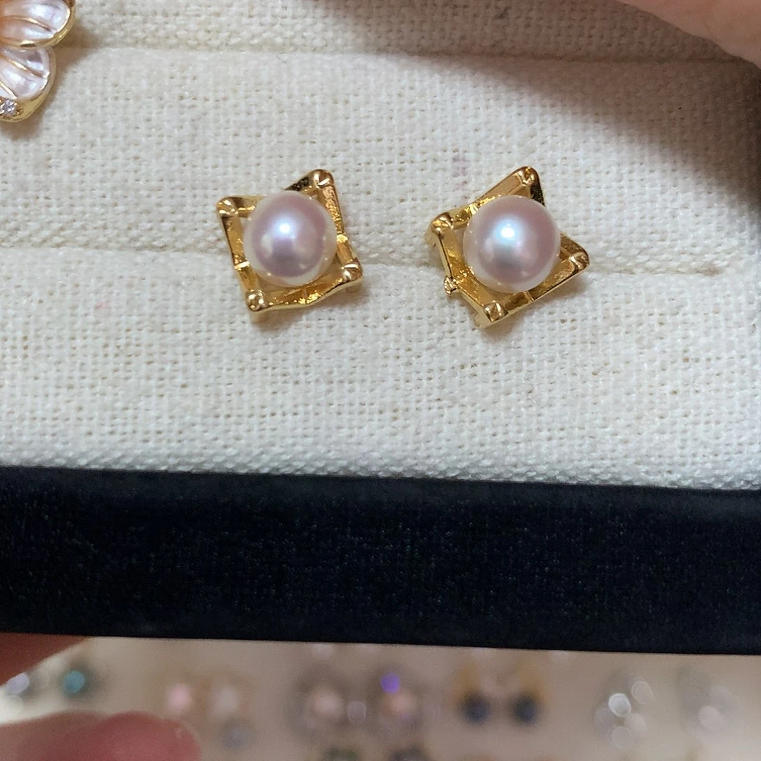 淡水珍珠耳饰合金