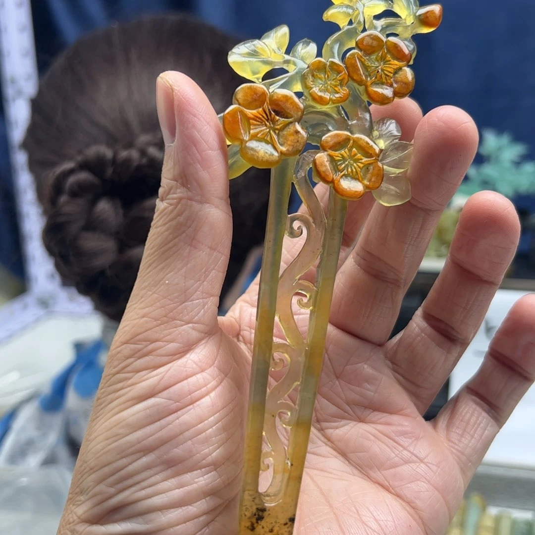 蛇纹石玉未镶嵌福利发簪S****e