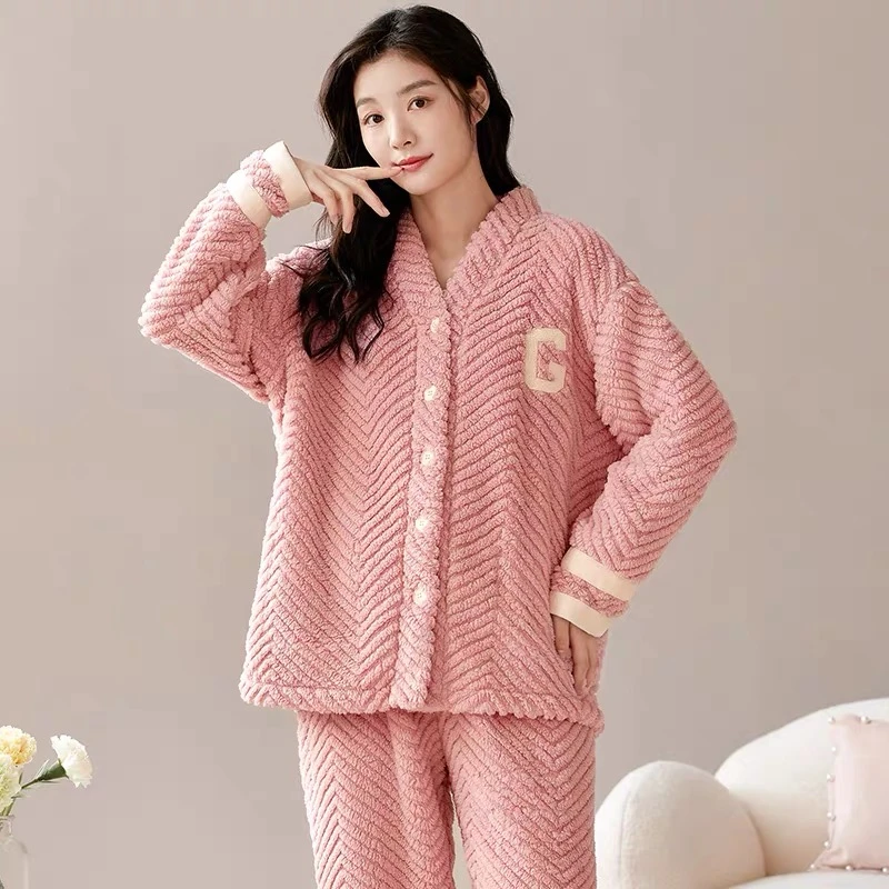 118-粉色字母G冬季套装款号83316