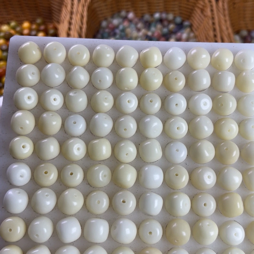 白玉菩提吊坠12-11白玉桶珠120颗