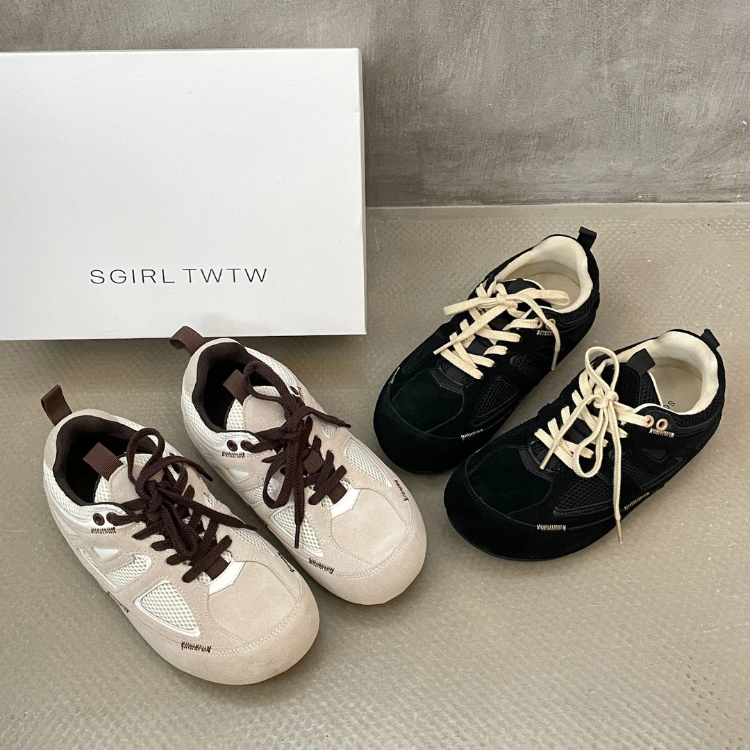 SGIRL TWTW复古运动德训阿甘鞋新款舒适软底网面透气休闲鞋Y388-1