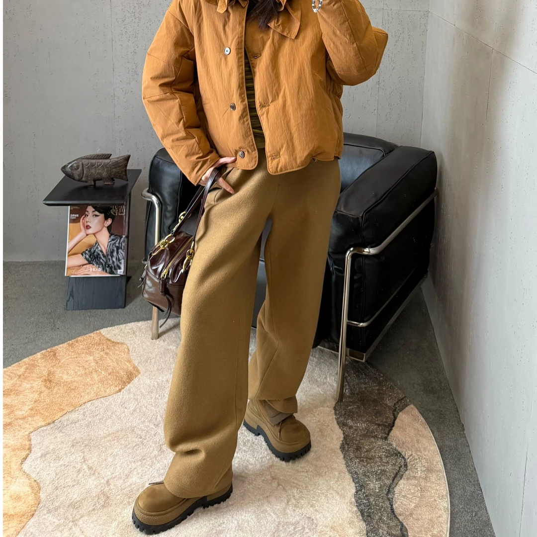 Angel Expert秋冬新品羊毛天丝背带裤