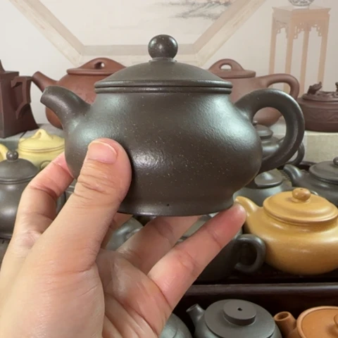 紫砂茶壶梨皮天青230cc
