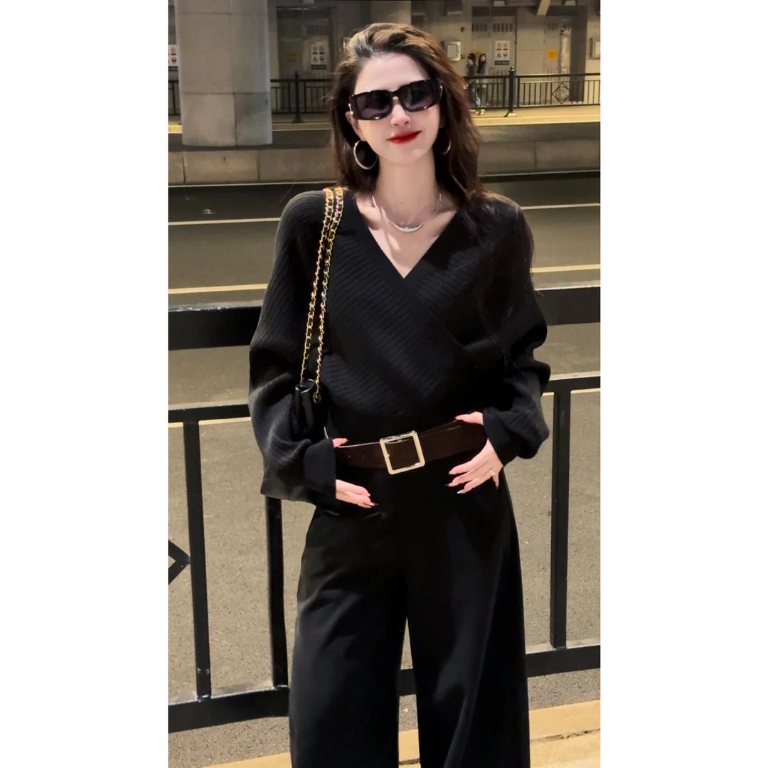 【Dunn】针织衫女秋季小众超好看收腰打底衫上衣（不配腰带）A-251204