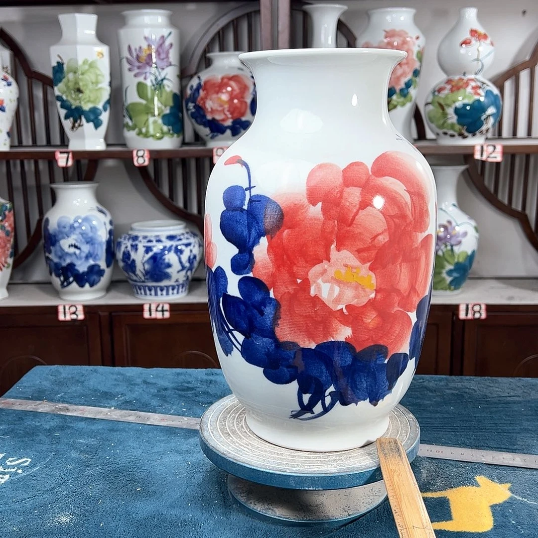 摆件景德镇陶瓷大冬红牡