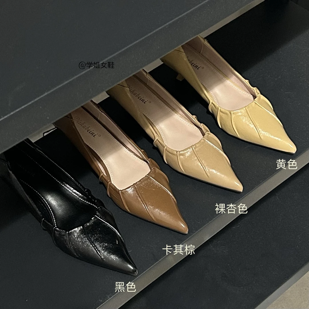 法式尖头高跟鞋女鞋子2025年春季新款小众设计感气质名媛细跟单鞋