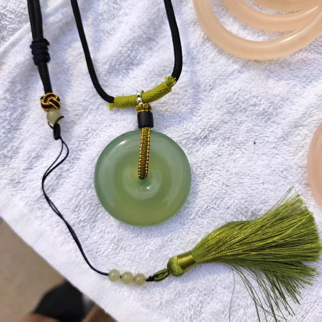 【高定】冰绿大平安扣项链岫玉 百搭精美素款国风多样性发其一