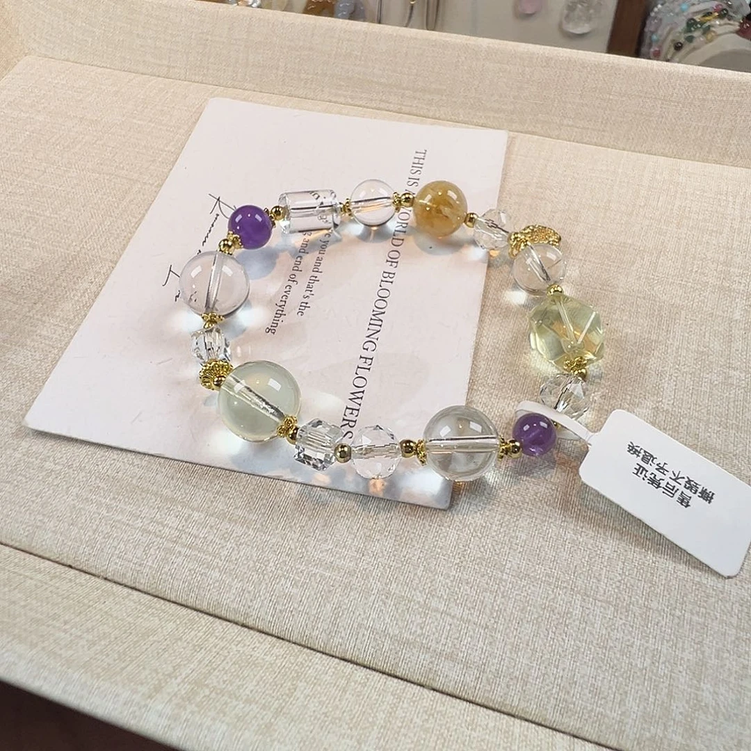 未镶嵌手链水晶白水晶黄水晶随形