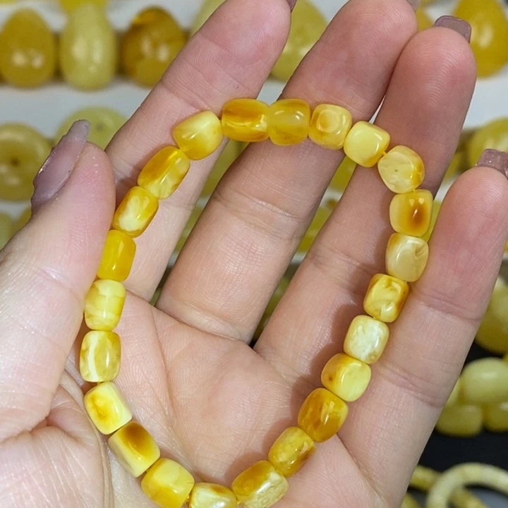 蜜蜡手链未镶嵌天然无优化琥珀蜜蜡