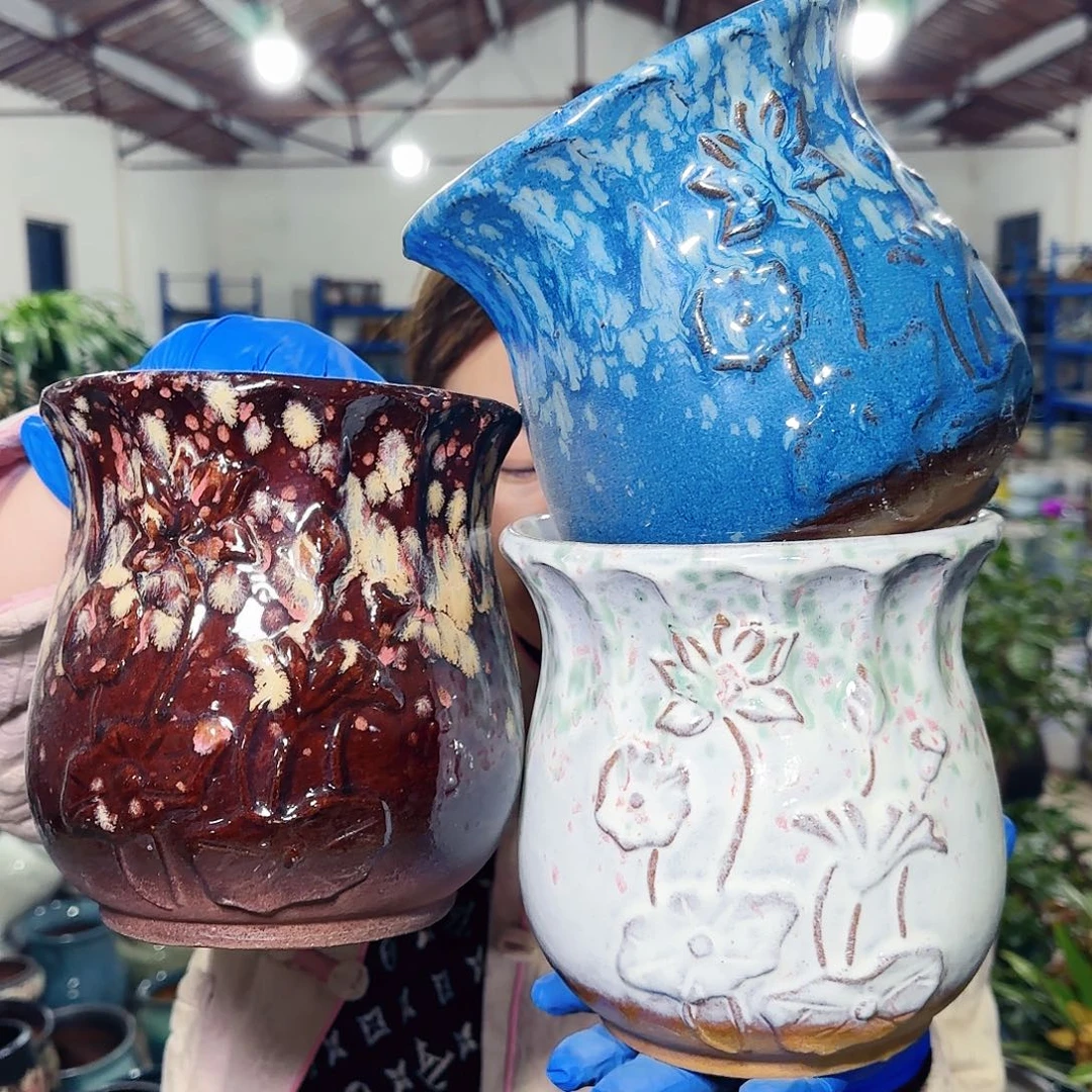 紫砂花盆高16口15